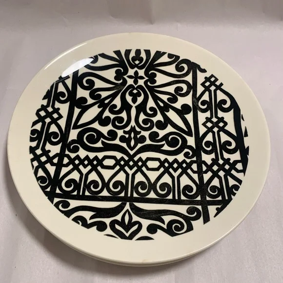VTG MCM Elegant Black and White, China Dinner Plates LA MANCHA. Set of 4. - Picture 6 of 11